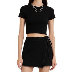 We The Free Black Mini Skirt